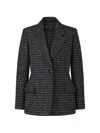 Msgm Checked Single-breasted Blazer In Black