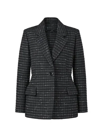 Msgm Checked Single-breasted Blazer In Black