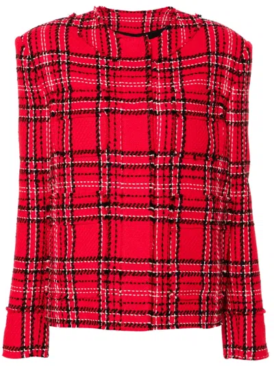 MSGM CHECKED TWEED JACKET