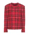Msgm Checked Tweed Jacket In Red