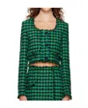 Msgm Checkered Casual Jacket In Green