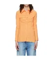 Msgm Checkered Shirt In Orange