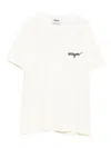 Msgm Chest Logo Crew Neck T Shirt In Neutral