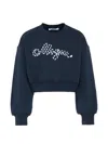 Msgm Chest-logo Sweatshirt In Blue