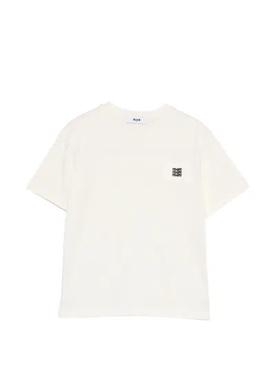 Msgm Chest-pocket T-shirt In White