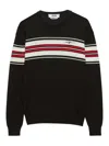 Msgm Chest Stripe Jumper In Black