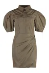Msgm Technical Nylon Dress In Tan