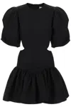 MSGM CHIC BLACK MINI DRESS WITH BALLOON SLEEVES AND CUT-OUTS FOR WOMEN