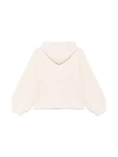 Msgm Kids' Chunky-knit Hoodie In Neutrals