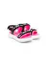 Msgm Chunky Logo-print Sandals In Black
