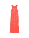 Msgm Circle-appliqué Dress In Red
