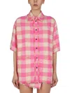Msgm Classic Check Pattern Jacket For Women In Pink