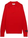 Msgm Classic Collar Sleeve Patch Jumper In Red