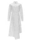 Msgm Asymmetrical Shirt Bodice Layered Wrap Dress In White
