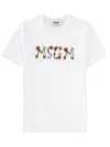 Msgm White Graphic Crew Neck T-shirt In White
