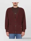 Msgm Classic V-neck Cardigan With Ribbed Accents