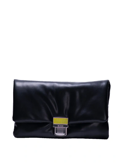Msgm Click Bag Clutch In Black