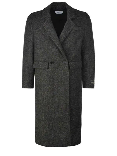 Msgm Coat In Black