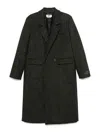 Msgm Double-breasted Coat In Black