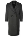 Msgm Double-breasted Coat In Black