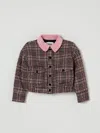Msgm Houndstooth-pattern Jacket In Pink