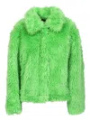 Msgm Faux-fur Jacket In Green