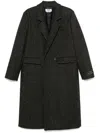 Msgm Double-breasted Coat In Black