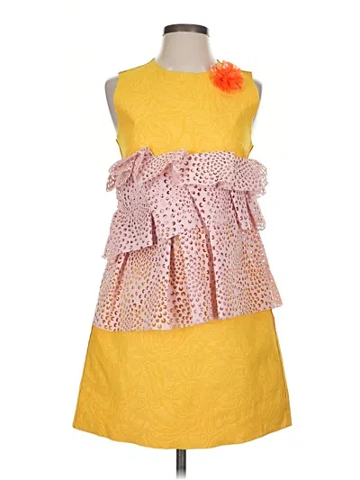 Pre-owned Msgm Cocktail Dress In Yellow