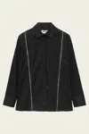 Msgm Collar Blouse With Zipper Details In Black