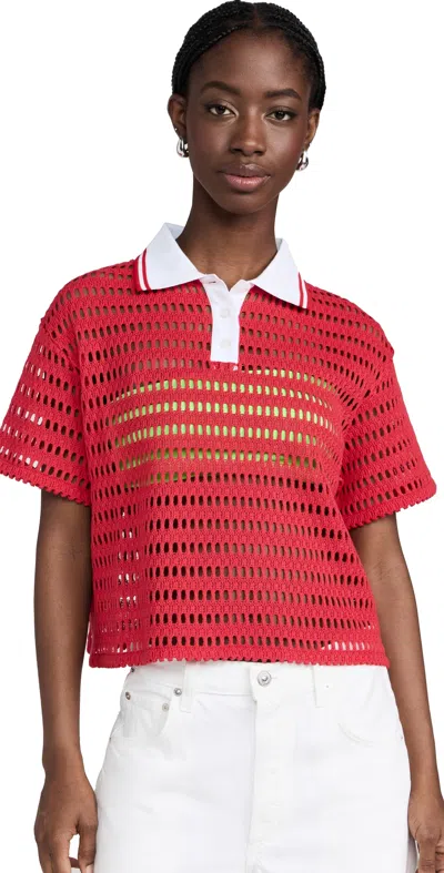 Msgm Collar Pullover Red