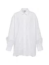 Msgm Oversized Poplin Shirt In White