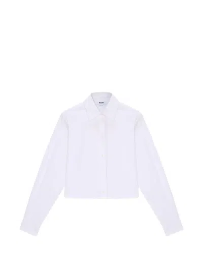 Msgm Collared Shirt In White