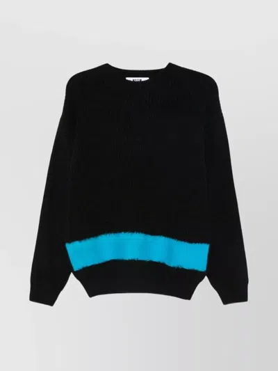 MSGM COLOR BLOCK CREW NECK LONG SLEEVE SWEATER