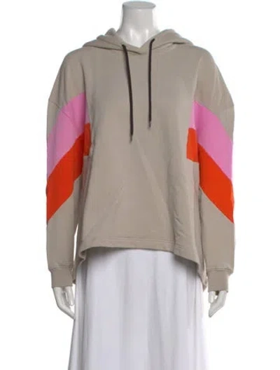 Pre-owned Msgm Colorblock Pattern Crew Neck Hoodie In Neutral