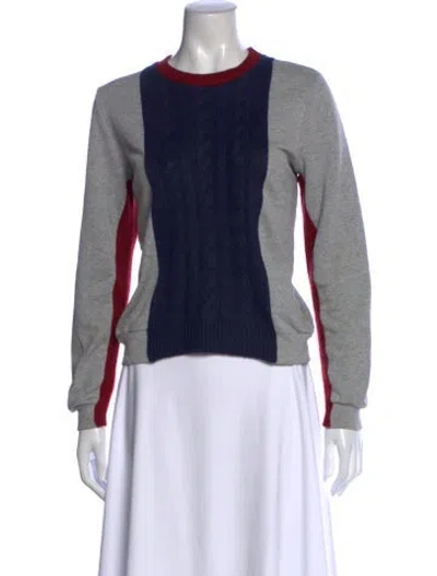 Pre-owned Msgm Colorblock Pattern Crew Neck Sweater In Multi