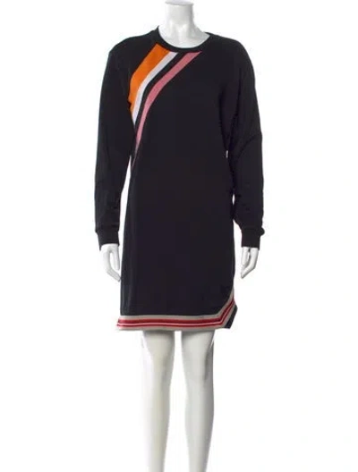Pre-owned Msgm Colorblock Pattern Knee-length Dress In Black