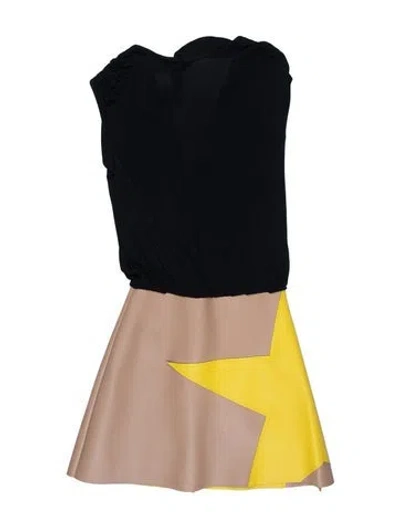 Pre-owned Msgm Colorblock Pattern Mini Dress In Blue