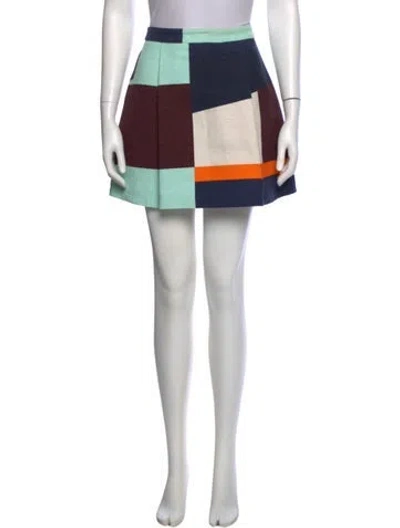 Pre-owned Msgm Colorblock Pattern Mini Skirt