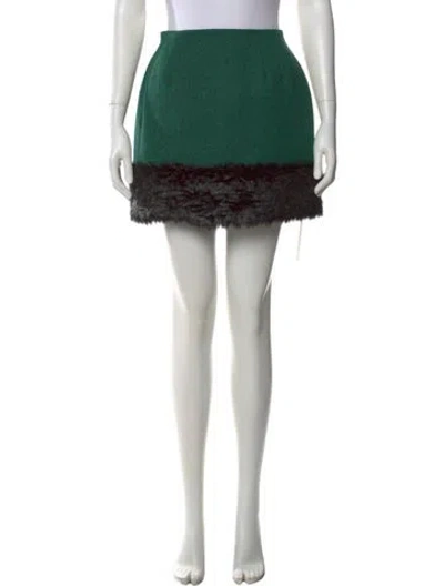 Pre-owned Msgm Colorblock Pattern Mini Skirt In Green