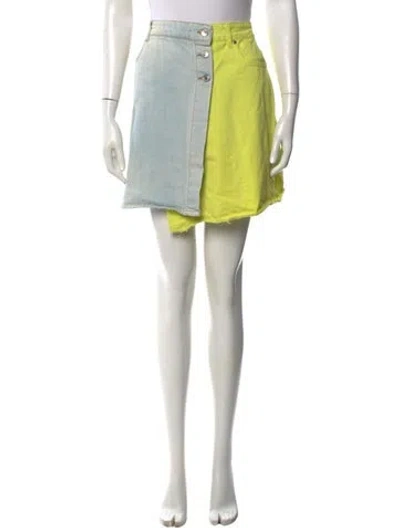 Pre-owned Msgm Colorblock Pattern Mini Skirt In Multi
