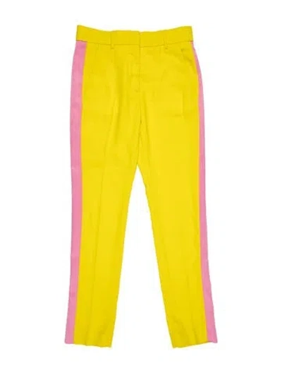 Pre-owned Msgm Colorblock Pattern Straight Leg Pants In Yellow