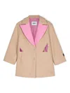 Msgm Colour-block Felted Coat In Neutrals