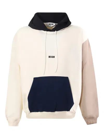 Msgm Colour-block Hoodie In Multi