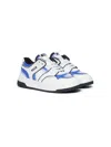 Msgm Colour-block Leather Sneakers In White