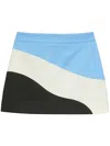 Msgm Colour-block Mini Skirt In White