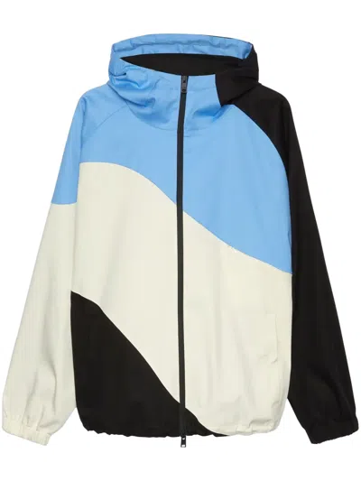 Msgm Colour-block Track Jacket In ブルー