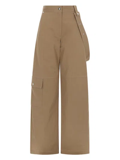Msgm Comfortable Cotton Trousers For Women - Ss26 Collection In Brown