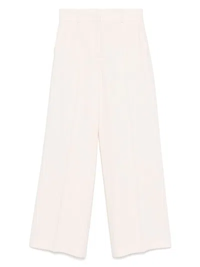 Msgm Concealed Front Button Trousers With Belt Loops For Women In Neutral