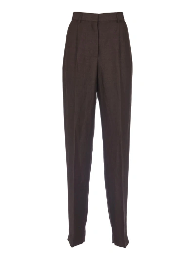 Msgm Concealed Trousers In Dark Brown