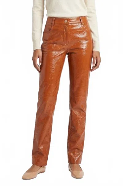Msgm Contemporary Straight Leg Trousers In Honey In Brown